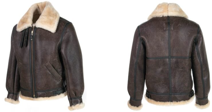 Schott Classic B-3 Sheepskin Leather Bomber Jacket Collage