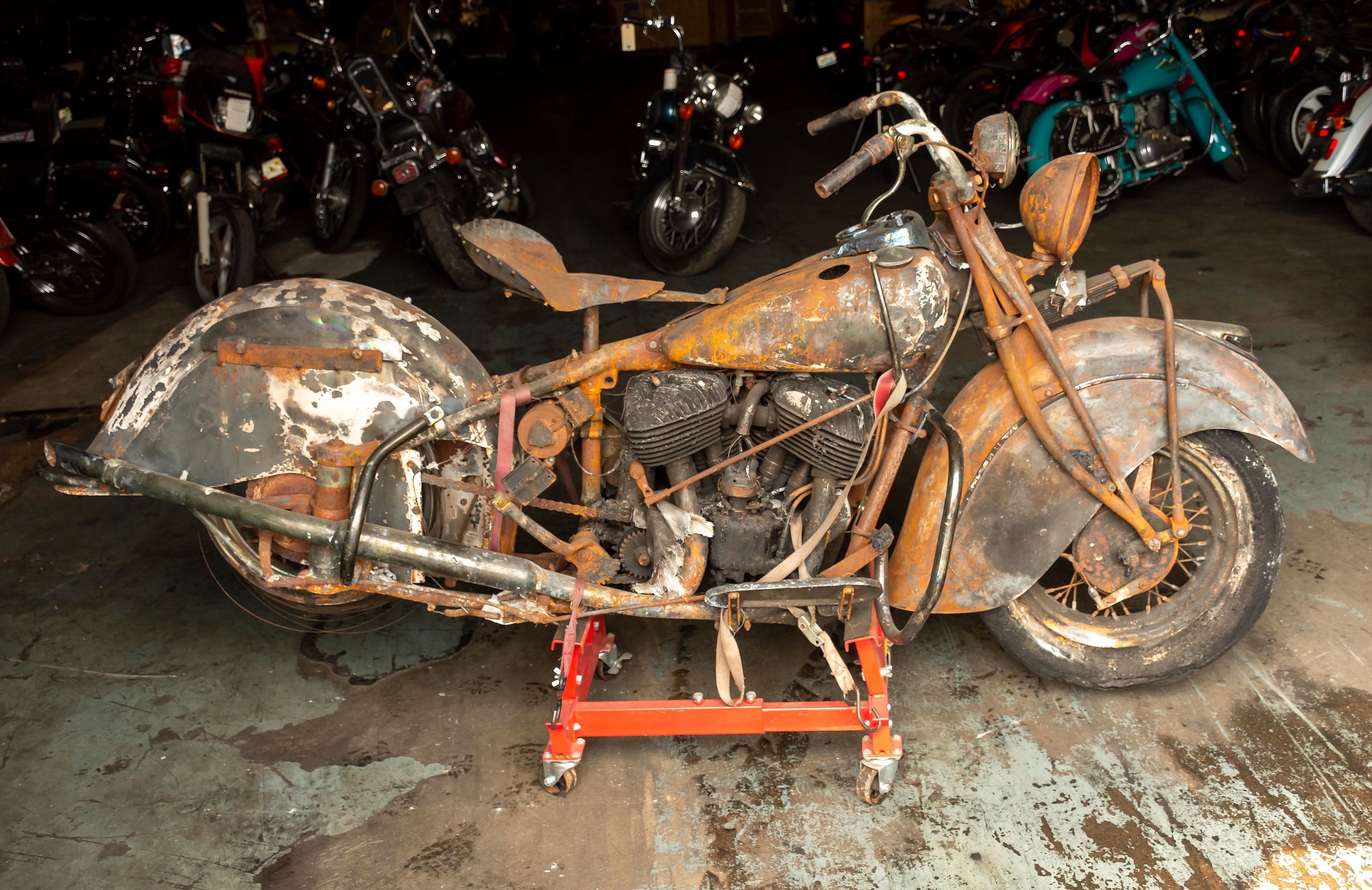 For Sale: A “Lightly Singed” 1940 Indian Chief Project Bike