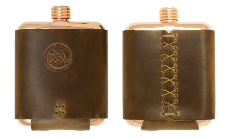 Clark Fork Copper Flask by Whiskey Leatherworks 2