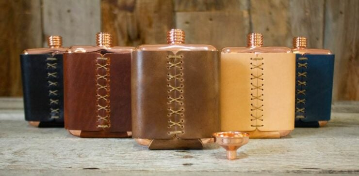 Clark Fork Copper Flask by Whiskey Leatherworks 3