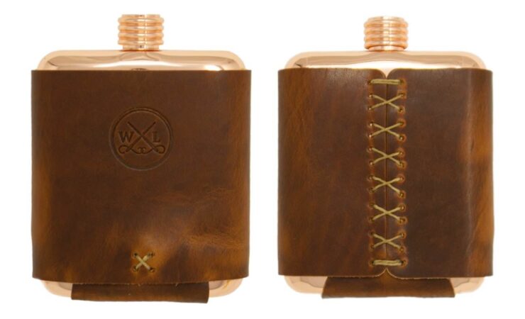 Clark Fork Copper Flask by Whiskey Leatherworks 7