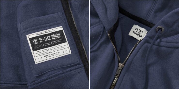 Flint and Tinder 10-Year Hoodie Details