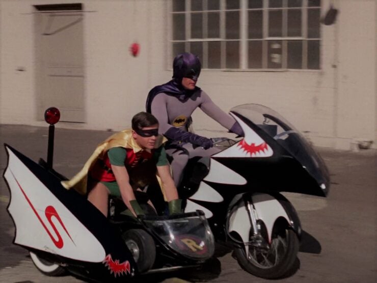 Batman and Robin Batcycle
