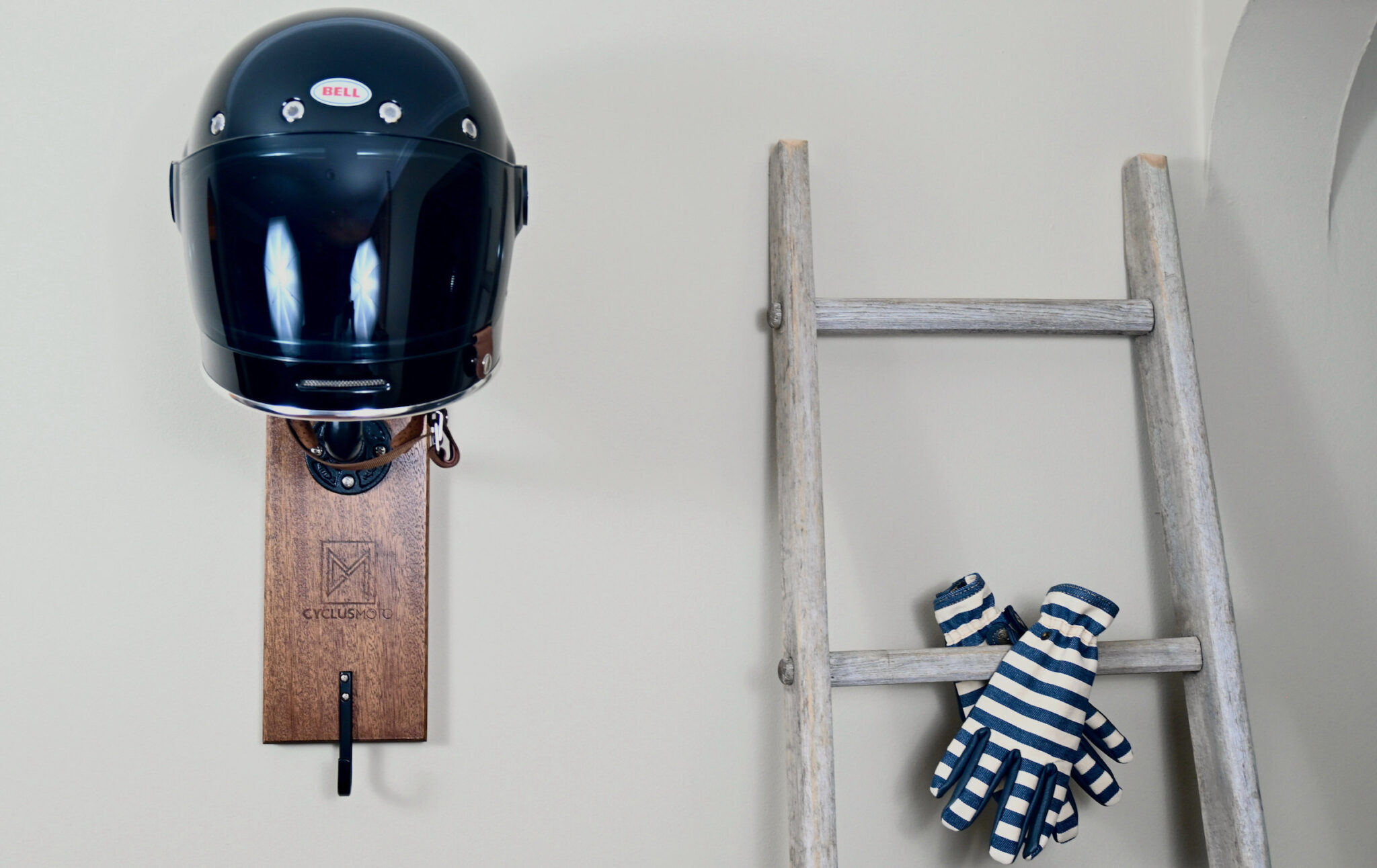The CyclusMoto Motorcycle Helmet Hanger