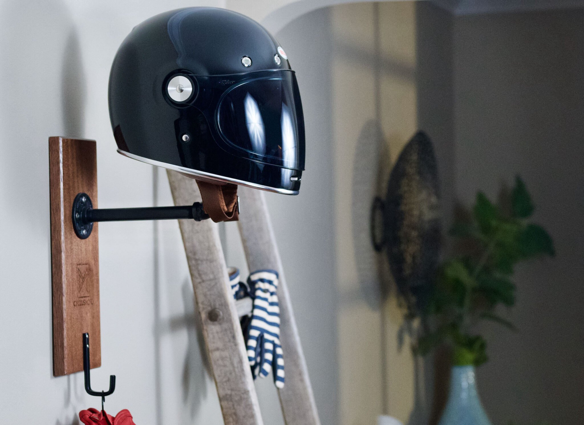 The CyclusMoto Motorcycle Helmet Hanger