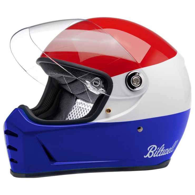 Biltwell Lane Splitter Red:White:Blue Helmet 1