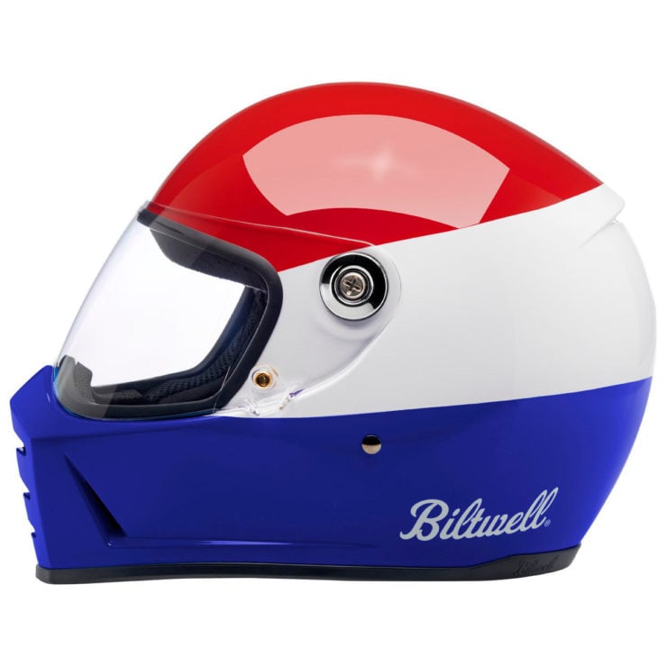 Biltwell Lane Splitter Red:White:Blue Helmet 2