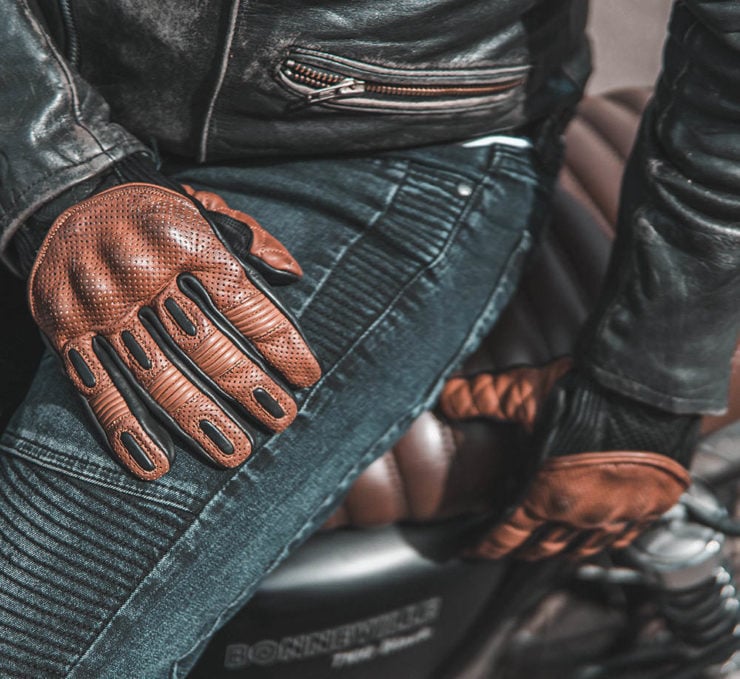 Goldtop Silk Lined Predator Motorcycle Gloves 9