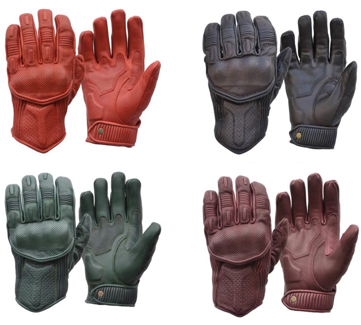 Goldtop Silk Lined Predator Motorcycle Gloves Collage