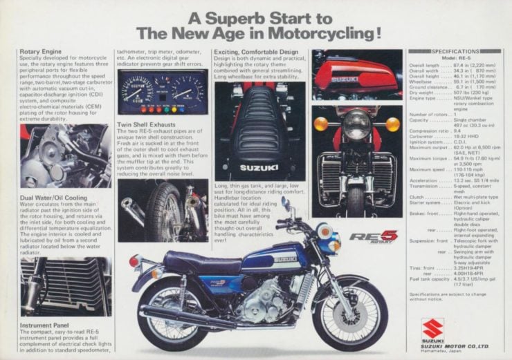 Suzuki RE5 Motorcycle Brochure