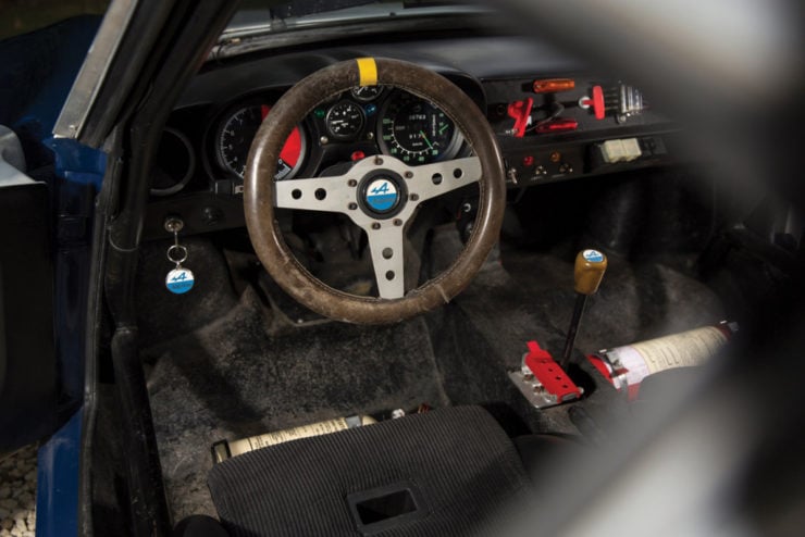 Alpine A110 rally car cockpit