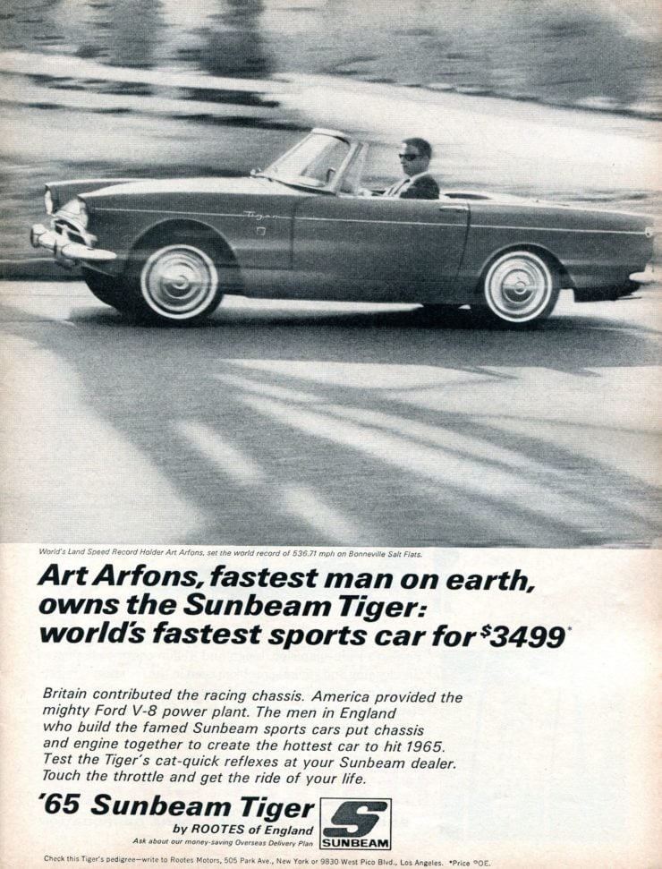 Sunbeam Tiger Car Ad