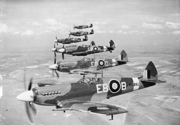 Supermarine Spitfire LF Mk XIIs of 41 Squadron in April 1944