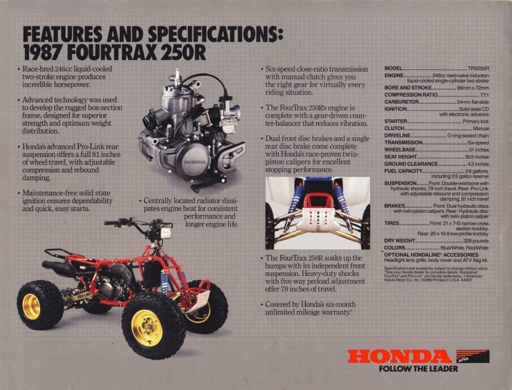 Honda FourTrax 250R Brochure