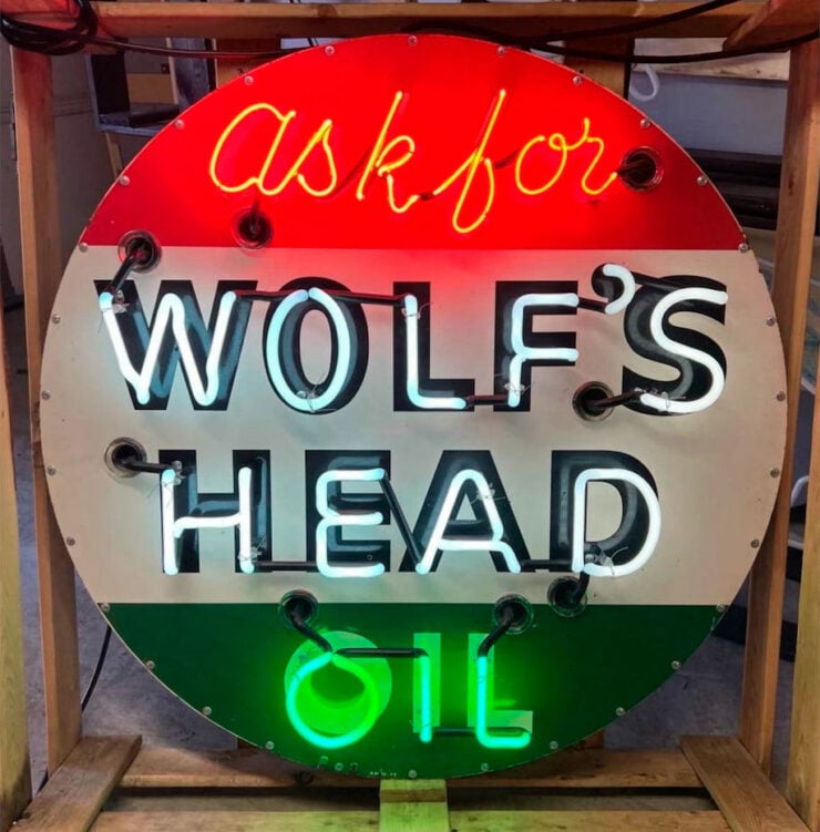 Wolf's Head Oil Neon Sign