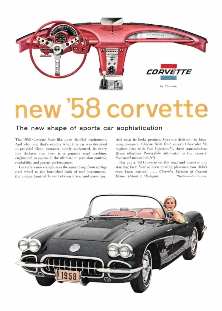 1958 Chevrolet Corvette Vintage Ad
