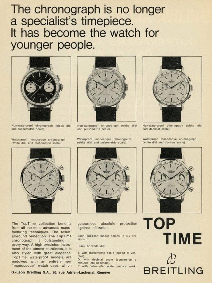 Breitling Top Time Watch Vintage Ad
