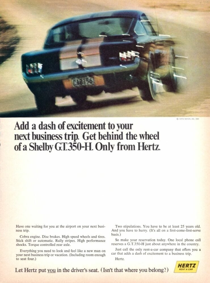 Hertz GT350H Vintage Ad