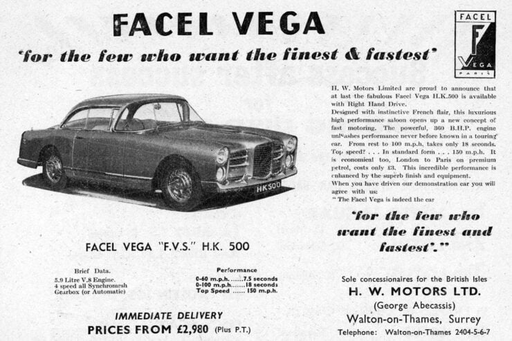 Facel Vega HK500 Vintage Ad