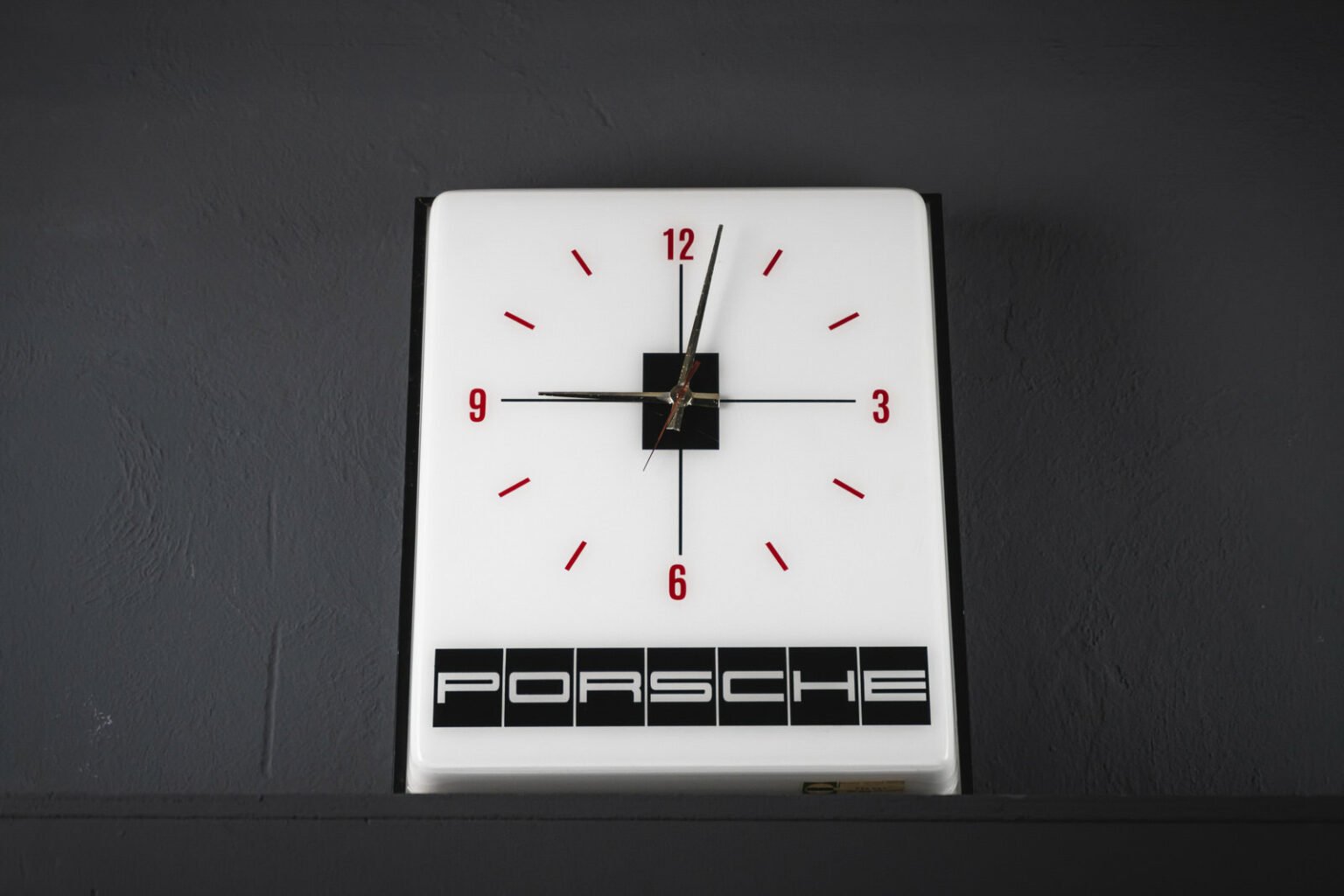 A Retro Original 1970s Vintage Illuminated Porsche Wall Clock