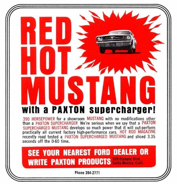 Paxton Supercharger Kit For Mustang Vintage Ad