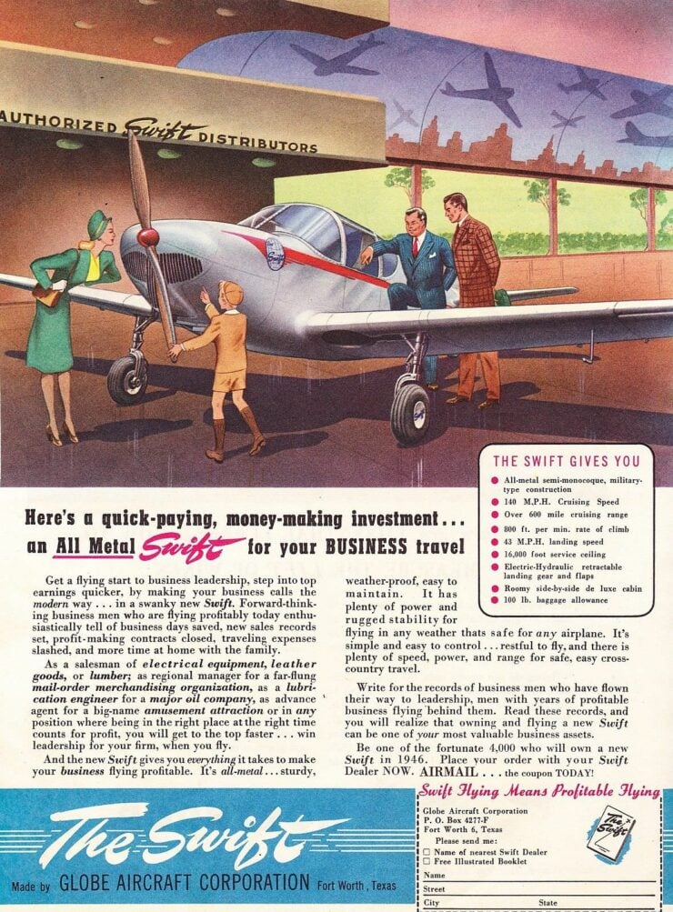 1946 Globe Swift Ad
