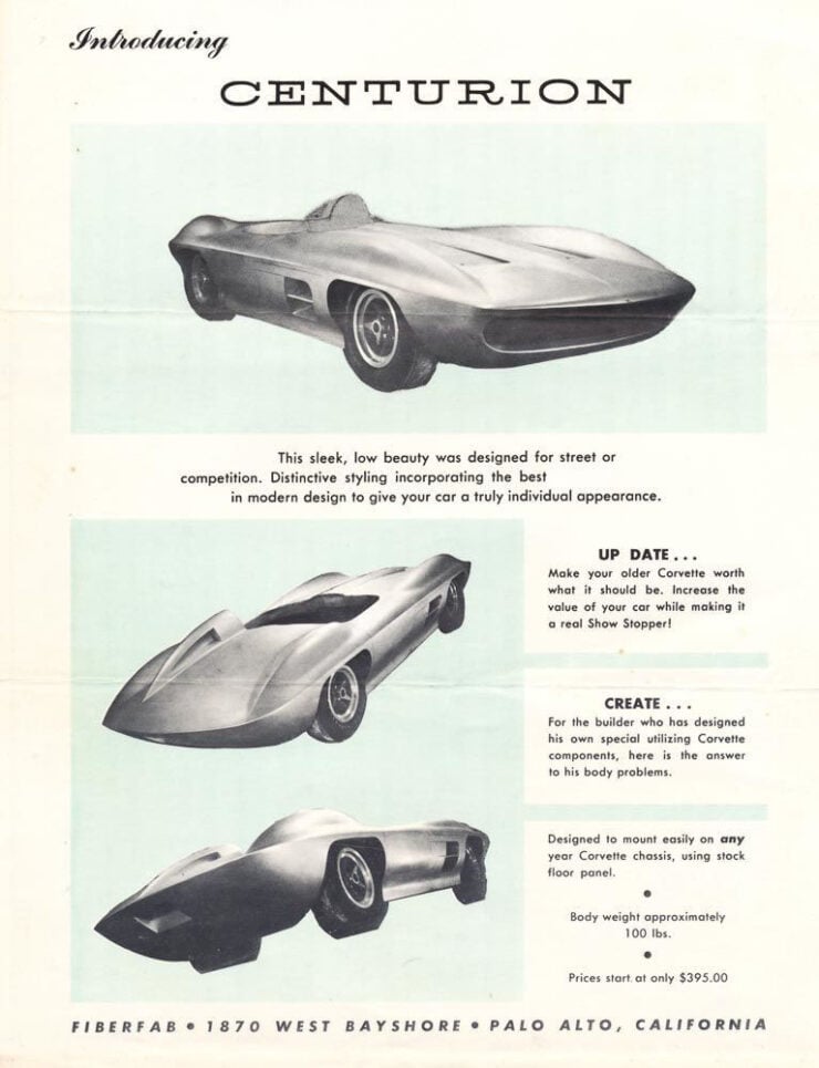 Chevrolet Corvette Fiberfab Centurion Vintage Ad