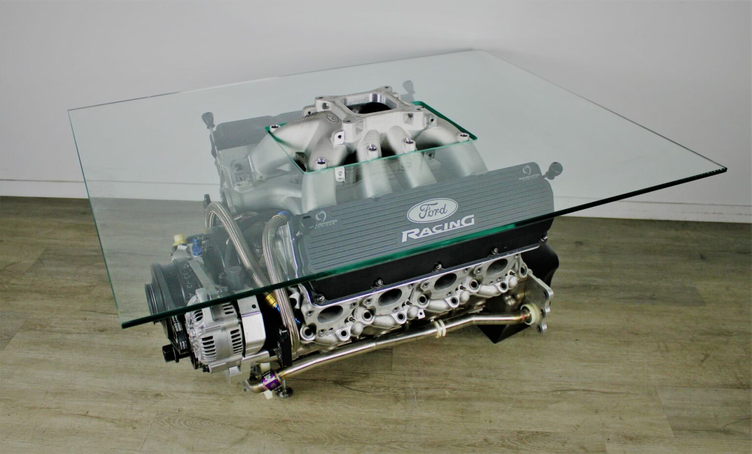 A Roush-Yates Ford FR9 NASCAR V8 Racing Engine Coffee Table