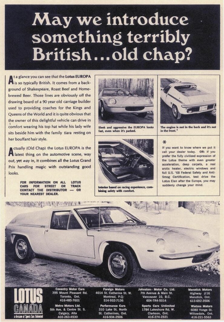 Lotus Europa Vintage Ad