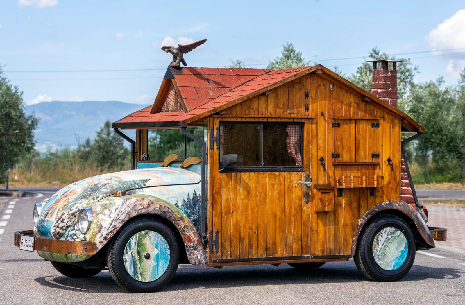 For Sale: A Volkswagen Beetle Swiss Cabin (With A Working Chimney)