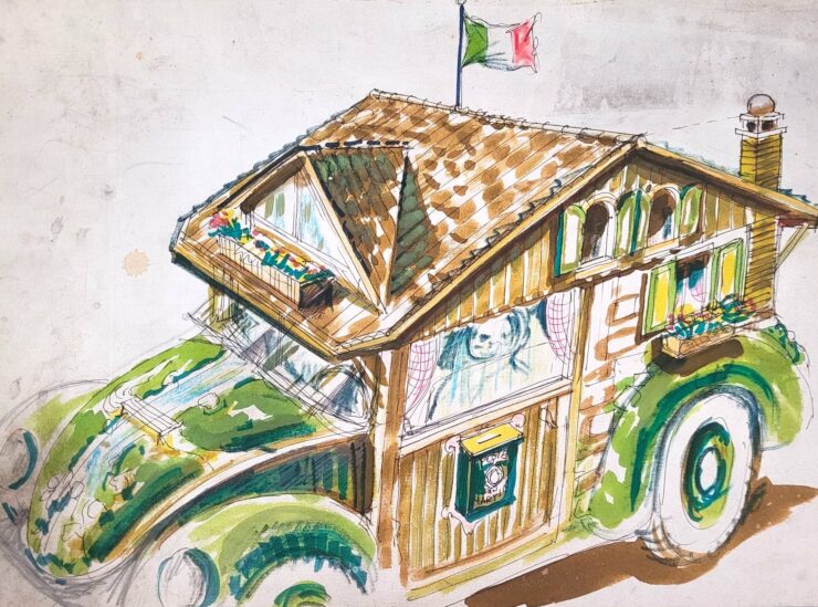 Volkswagen Beetle Swiss Cabin Holzhaus Art