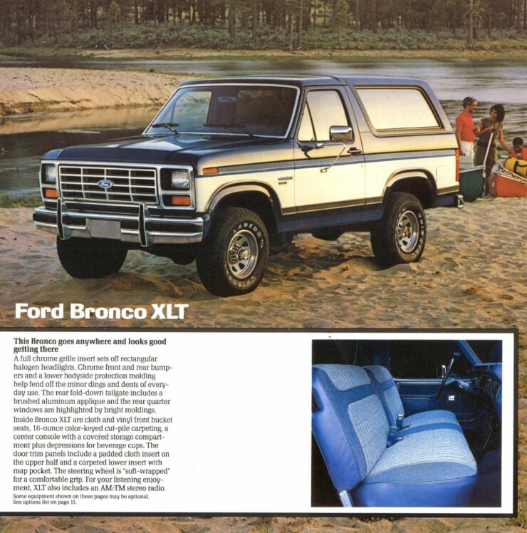 1986 Ford Bronco Brochure XLT Features