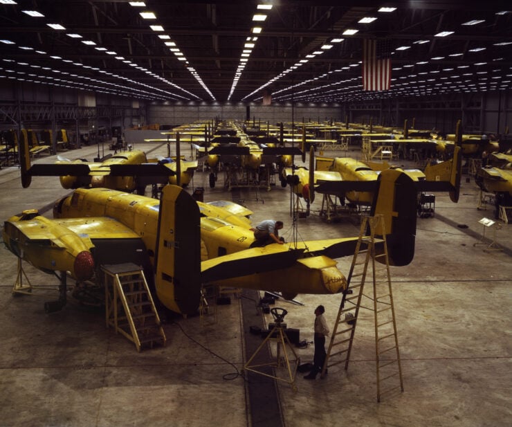 Assembling the North American B-25 Mitchell at Kansas City, Kansas