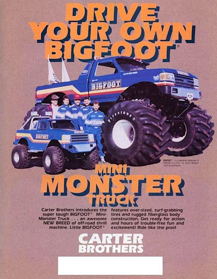 Carter Brothers Mini-Monster Little Bigfoot Go-Kart Brochure