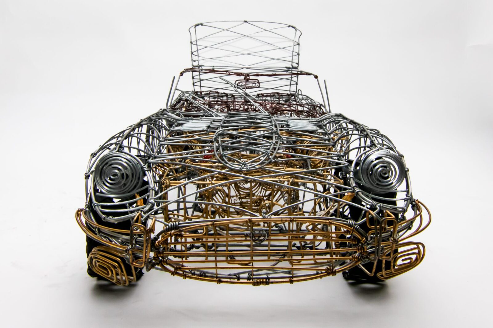 A Jaguar EType Series 3Style Wire Frame Sculpture