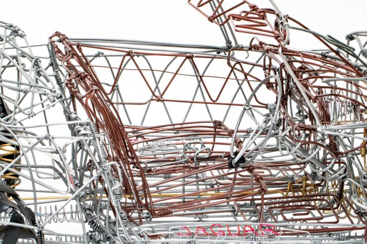 Jaguar E-Type Wire Frame Sculpture 17