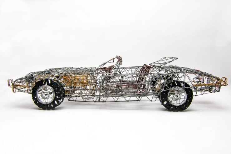 Jaguar E-Type Wire Frame Sculpture 2