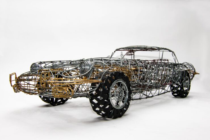 Jaguar E-Type Wire Frame Sculpture 7