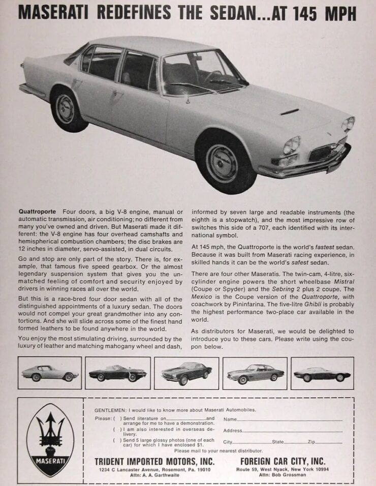 Maserati Quattroporte Vintage Ad