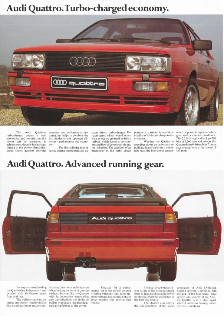 Audi Quattro Brochure