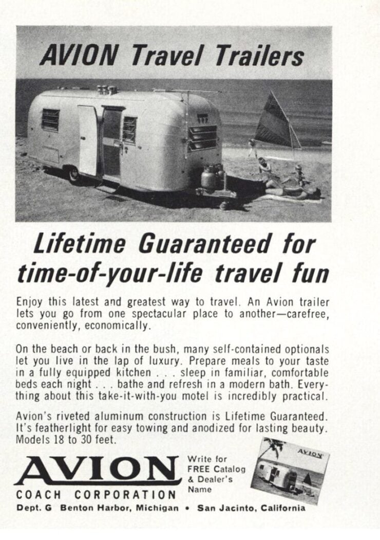 Avion Travel Trailer Vintage Ad