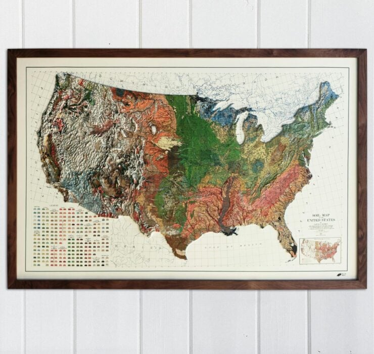 USA 1931 3D Raised Relief Map By Muir Way 1