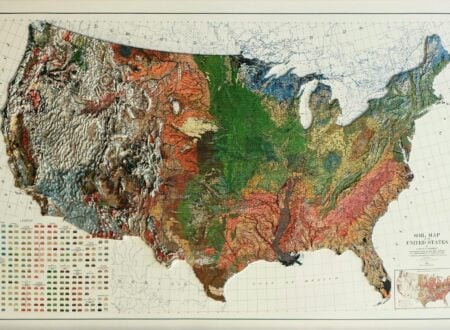 USA 1931 3D Raised Relief Map By Muir Way