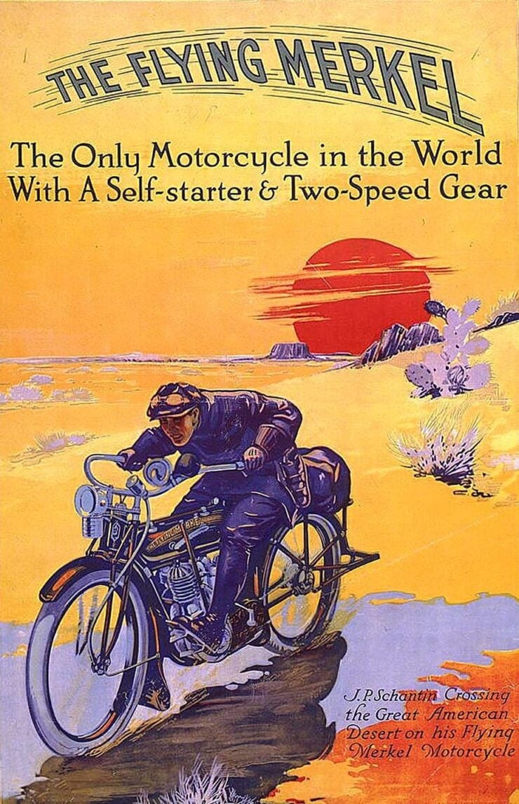 Flying Merkel Motorcycle Vintage Ad