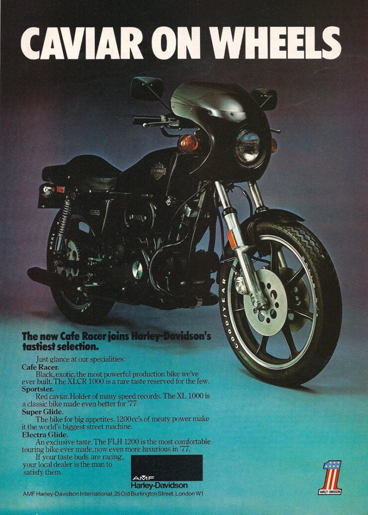 Harley-Davidson XLCR Cafe Racer Vintage Advertisement