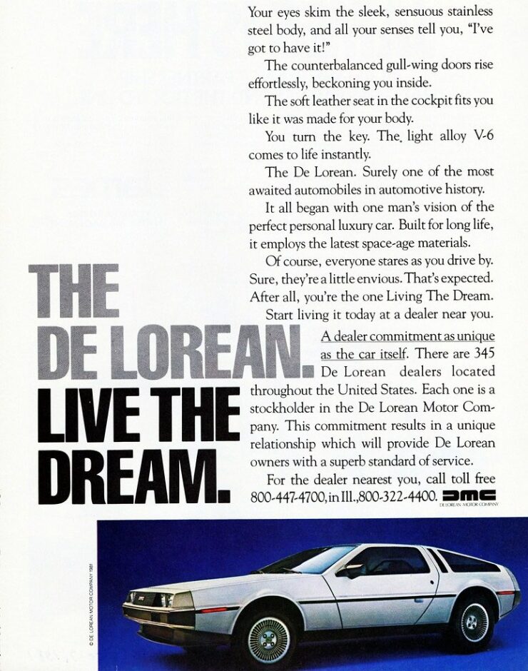 DeLorean DMC-12 Vintage Advertisement