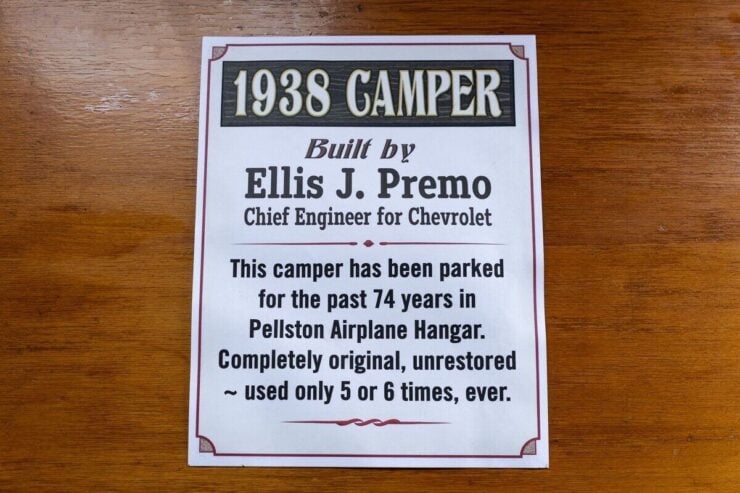 E.J. Premo Travel Trailer Plaque