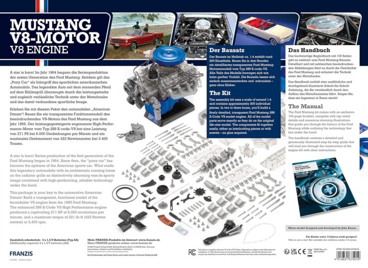 Ford Mustang K-Code 289 V8 Engine Model Kit 1