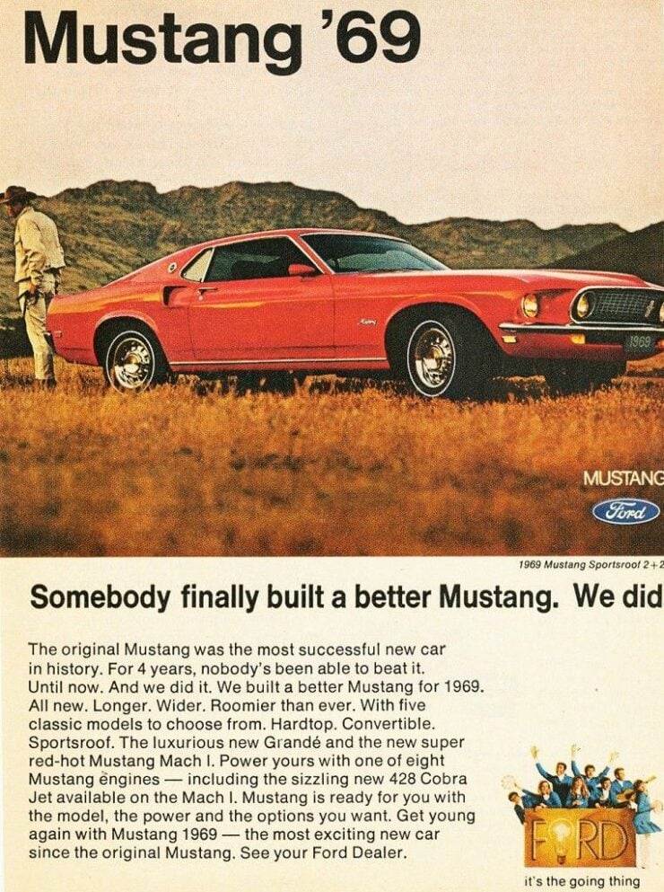 1969 Ford Mustang Vintage Advertisement