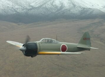 Japanese Zero Fighter Plane In Flight